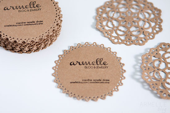 DIY // doily business cards + packaging | Armelle Blog
