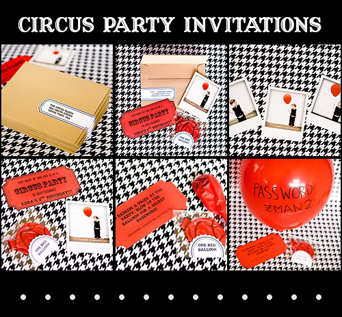 circus party invitations