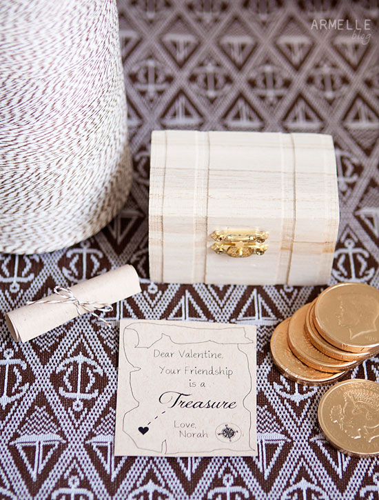 Free Class Valentine Printable // Treasure Box Valentine via Armelle Blog