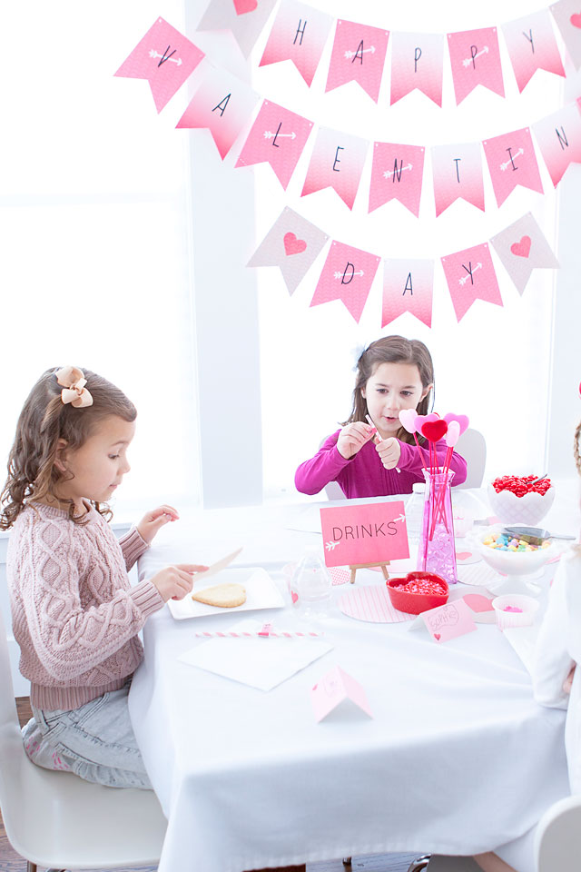 Valentine's Day Heart Sugar Cookie Decorating Party for little Girls via Armelle Blog