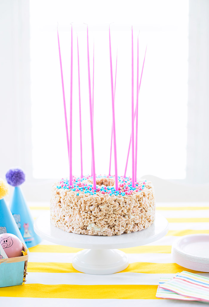 Homemade Rice Crispy Treat Birthday Cake Recipe